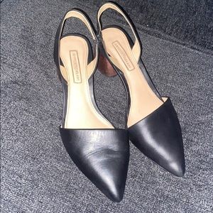 Antoni Melani leather sling shoes , block heel.